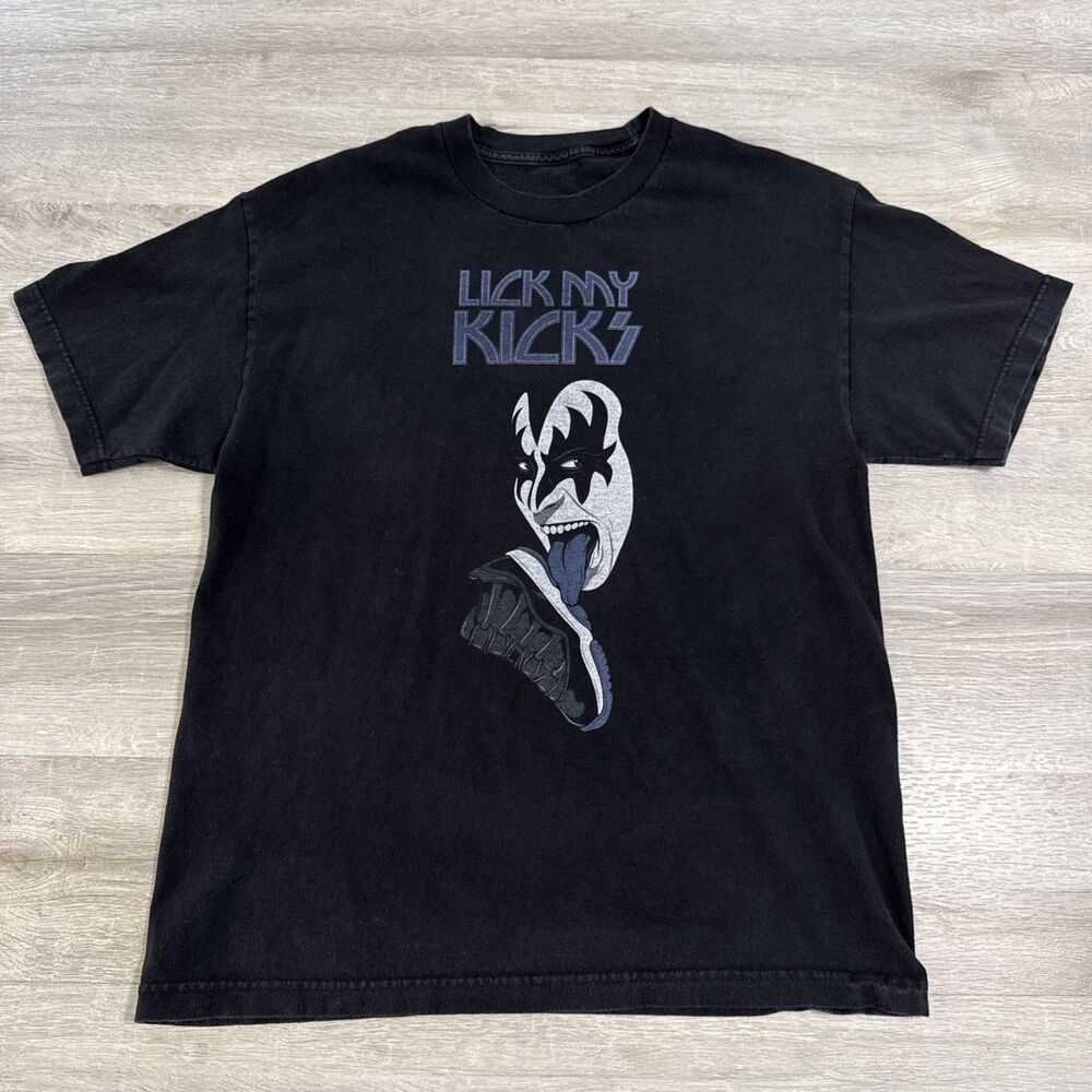 KISS Shirt Gene Simmons Lick My Kicks Bobby Fresh Men’s Large Black